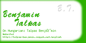 benjamin talpas business card